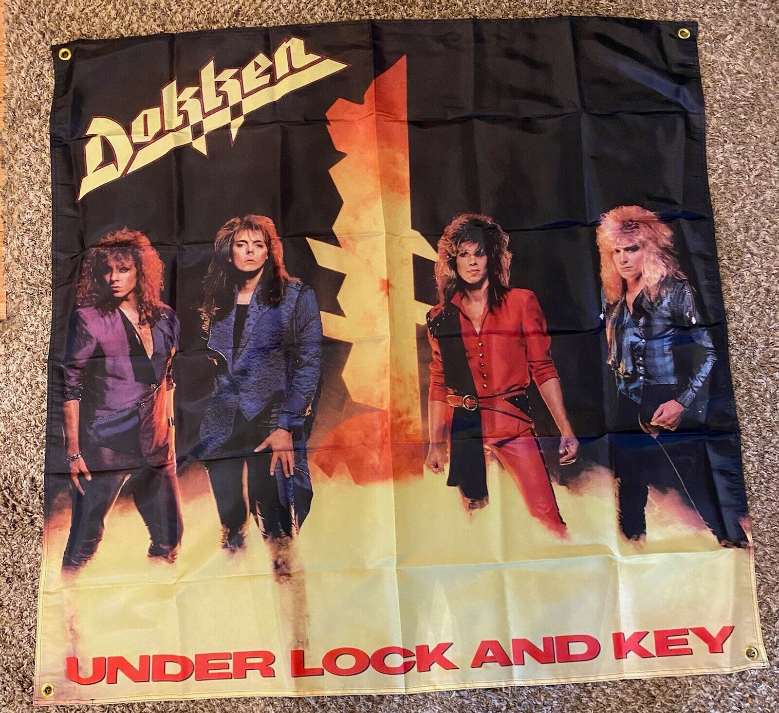 Dokken Flag 4’x4’ Huge Under Lock And Key