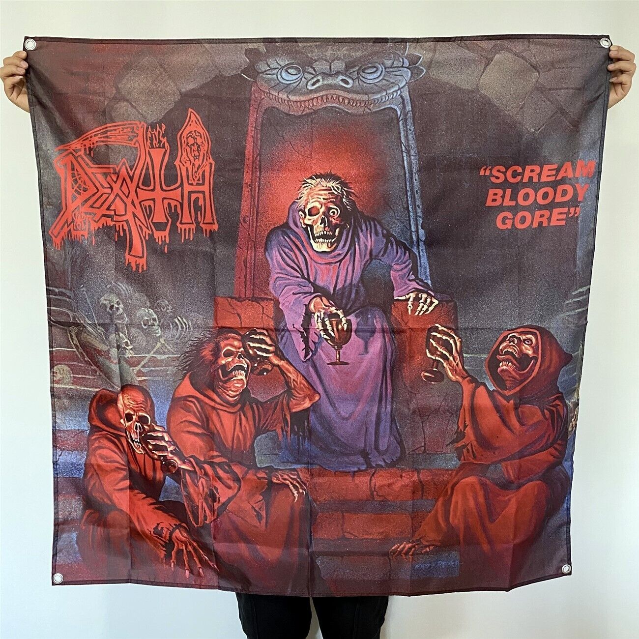Death Band Banner Scream Bloody Gore Album Cover Tapestry Flag Art Poster 4x4 Ft
