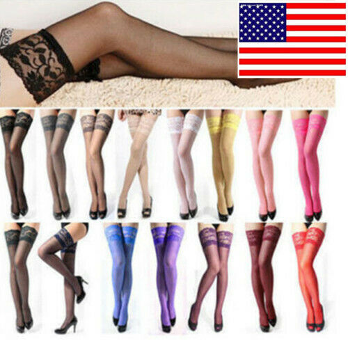 Us! Sexy Womens Stockings Lace Top Stay Up Thigh High Pantyhose Lady Long Socks