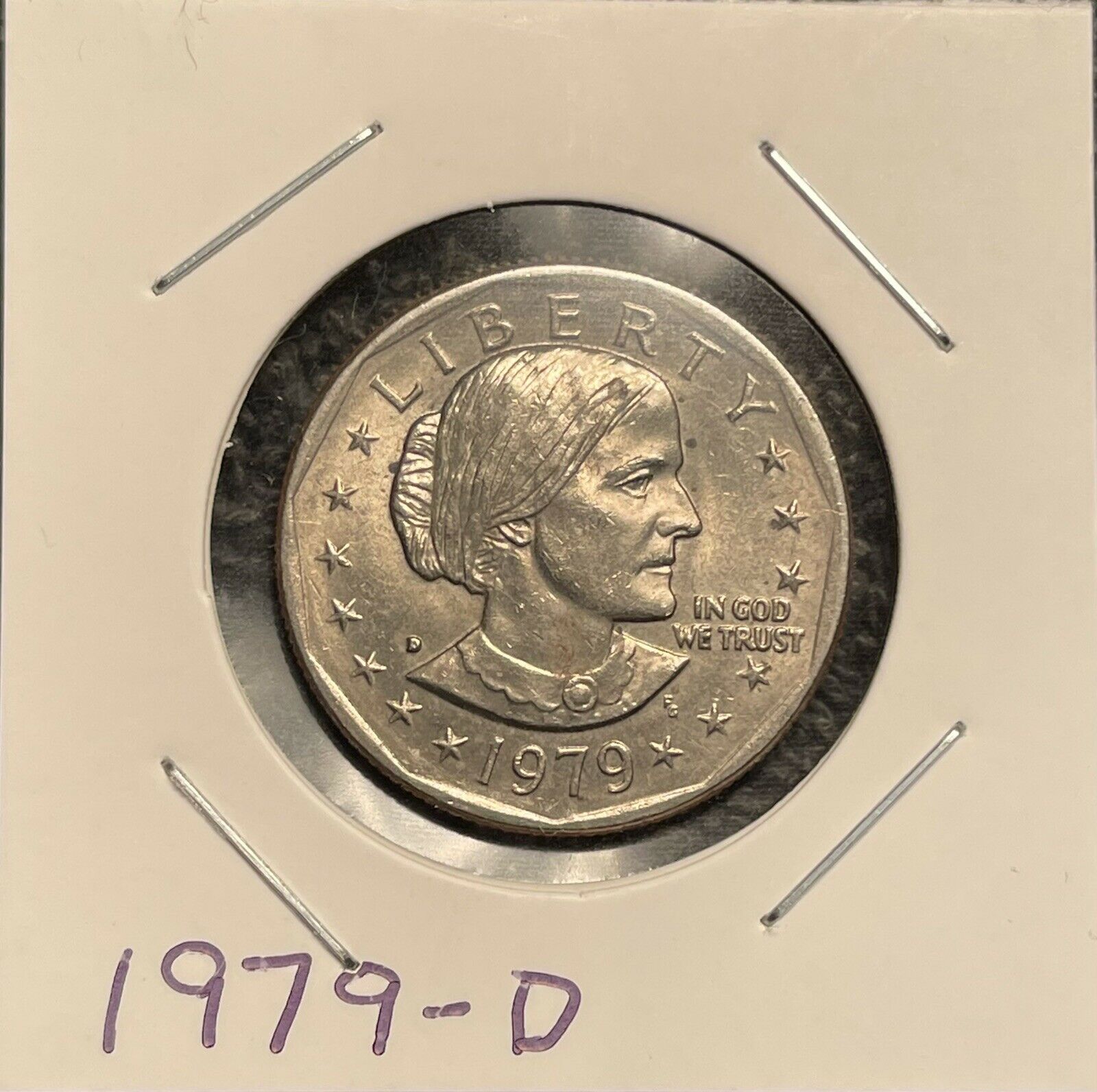 1979 D Susan B Anthony Dollar Coin Denver Mint - Narrow Rim