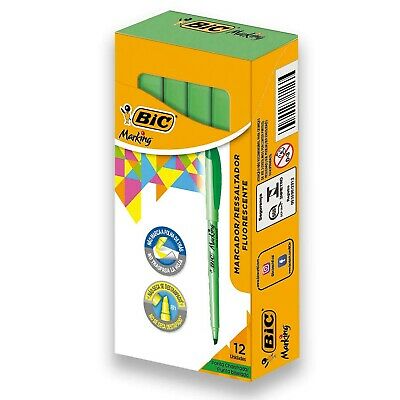 Bic Brite Liner Highlighter, Chisel Tip, Green, 12-count (bl11-green) 12 Count